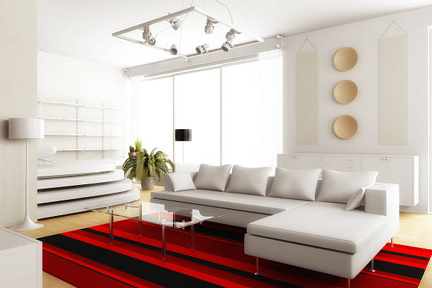 Dining table against a wall 3d image
