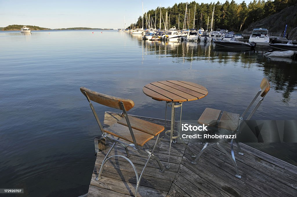 Two chairs Grinda. Stockholm archipelago, Sweden. Stockholm Stock Photo