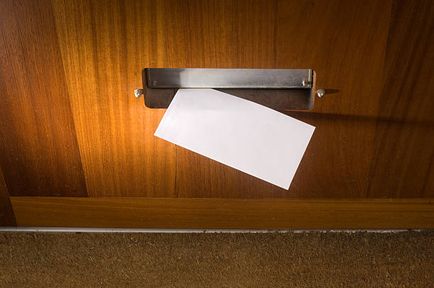 special delivery "blank letter pops through the letterbox , add your own messagesee also" suspicious message stock pictures, royalty-free photos & images