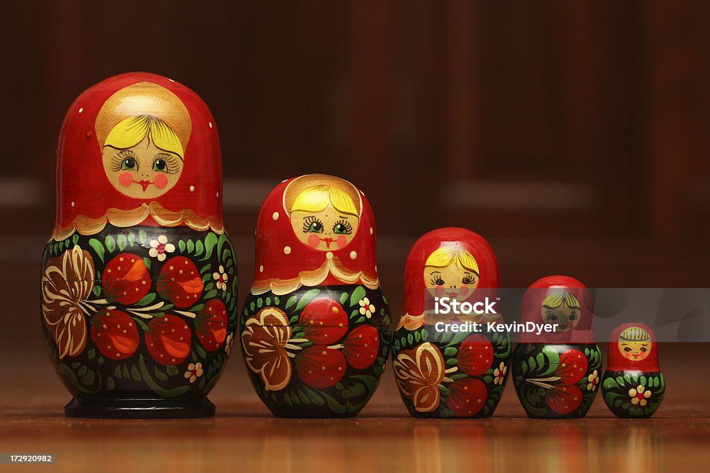 Set of Russian Nesting Dolls ( Matryoshka ) Russian Nesting Doll Stock Photo