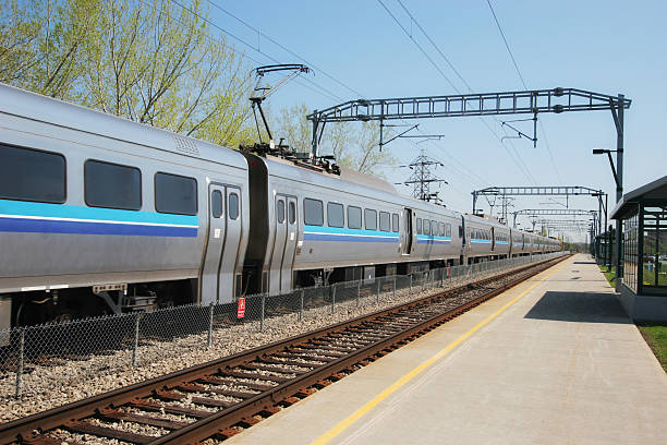istock Electric passenger train in suburban station 172921333