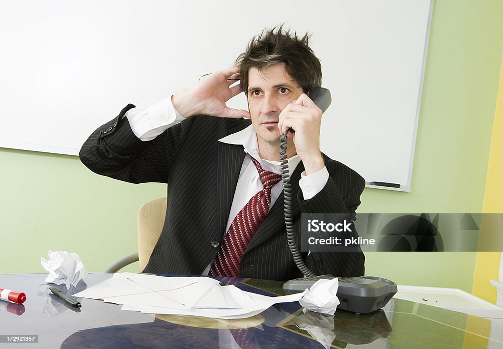 Business Mann immer gestresst - Lizenzfrei Am Telefon Stock-Foto