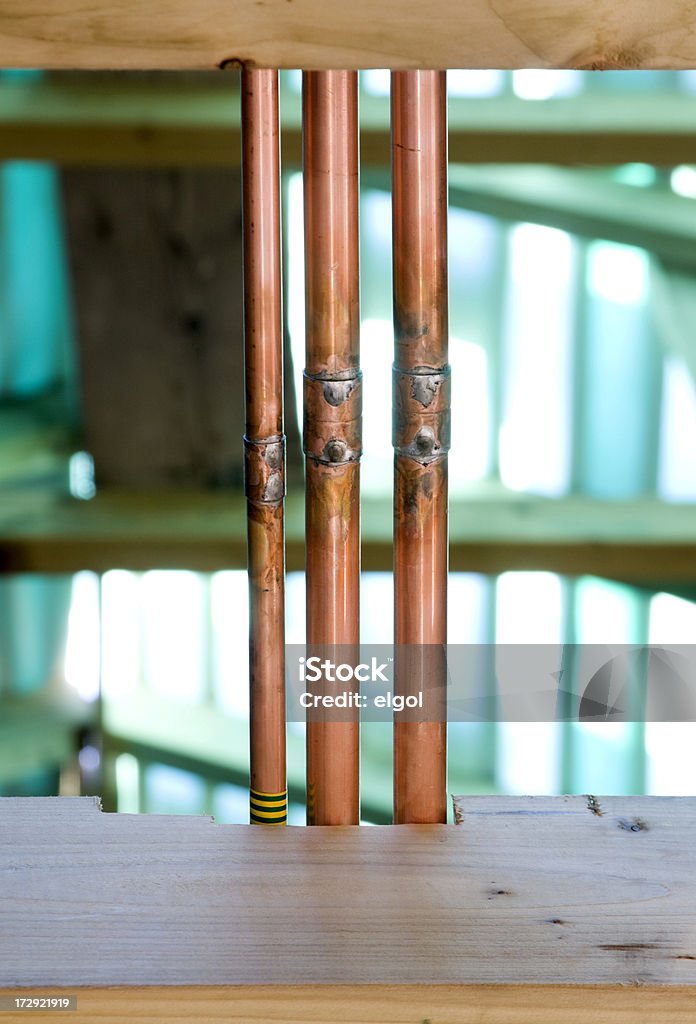 Copper Pipes  Architecture Stock Photo