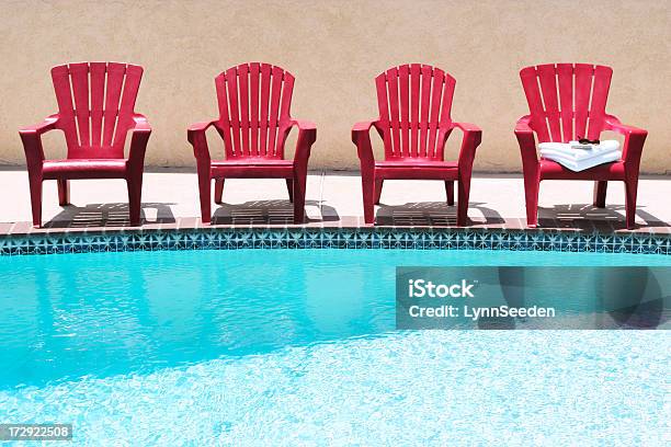 Poolside Stock Photo - Download Image Now - Adirondack Chair, Blue, Book