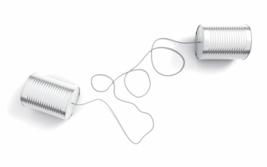 Two cans. One cord. One of the most well-known metaphors for communication. Detailed royalty free 3d rendering.