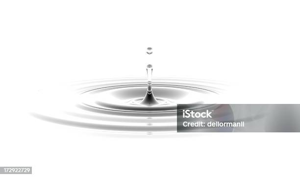 Waterdrop Sobre Fondo Blanco Foto de stock y más banco de imágenes de Agua - Agua, Gota - Líquido, Rizado - Descripción física