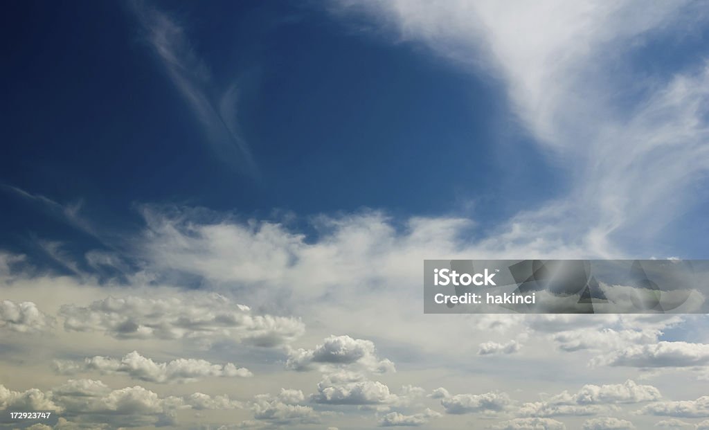 Clouds - All around Cloud landscape on a clear sky Backgrounds Stock Photo