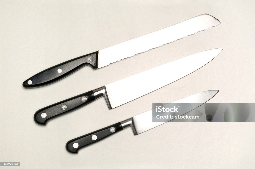 3 주방 knifes 흰색 - 로열티 프리 작업 장비 스톡 사진