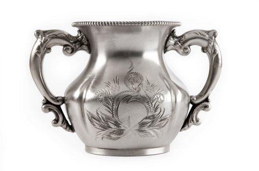 Silver vase isolated