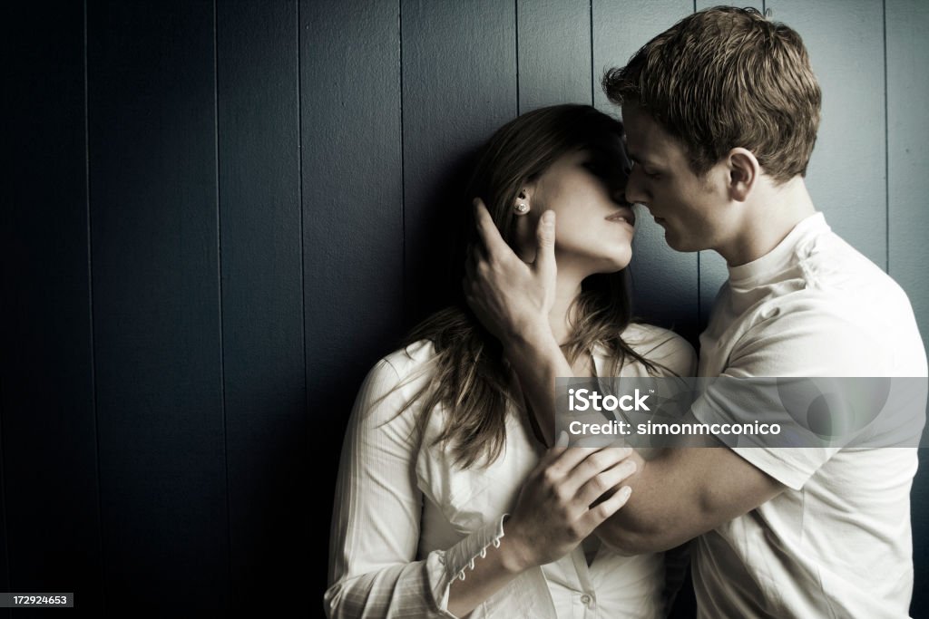 About to Kiss A couple about to kiss Couple - Relationship Stock Photo
