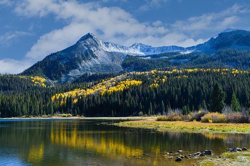 Lost Lake on Kebler Pass, Colorado. Colorado autumn scenery.
