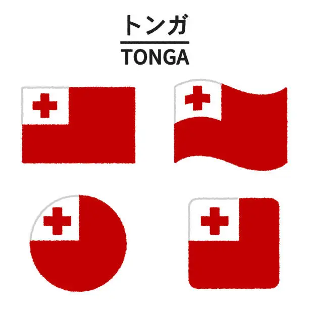 Vector illustration of Flag of Tonga