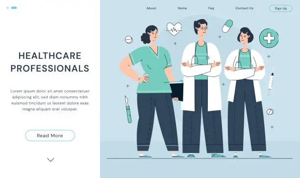 Vector illustration of Healthcare Professionals Illustration