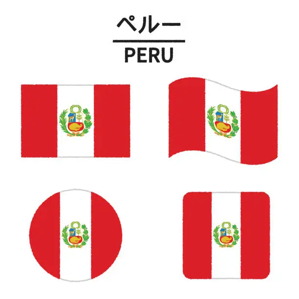 Vector illustration of Flag of Peru