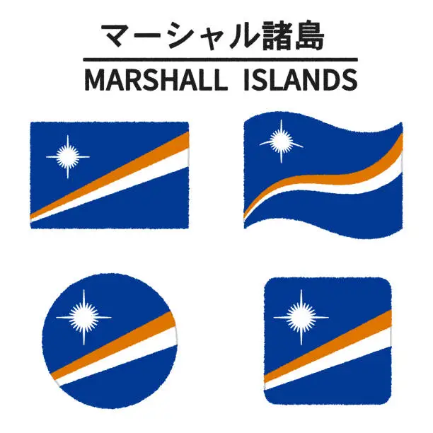 Vector illustration of Flag of Marshall Island