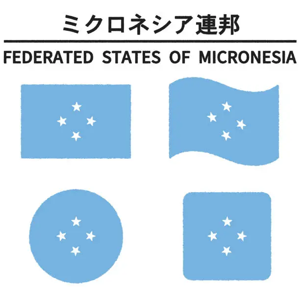 Vector illustration of Flag of the Federated States of Micronesia