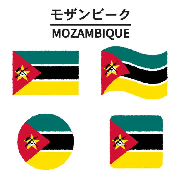 Vector illustration of Flag of Mozambique