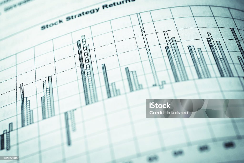 Financial Chart Closeup of financial bar chart. Business Stock Photo