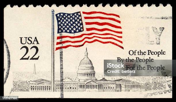 Usabriefmarke Stockfoto und mehr Bilder von Amerikanische Flagge - Amerikanische Flagge, Amerikanischer Kongress, Briefmarke