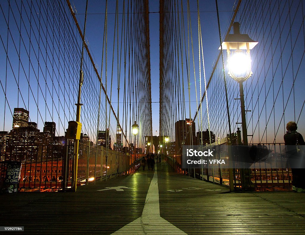Закате на Бруклинский мост - Стоковые фото Без людей роялти-фри