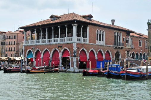 The fish market on the Grand Canal in Venice.