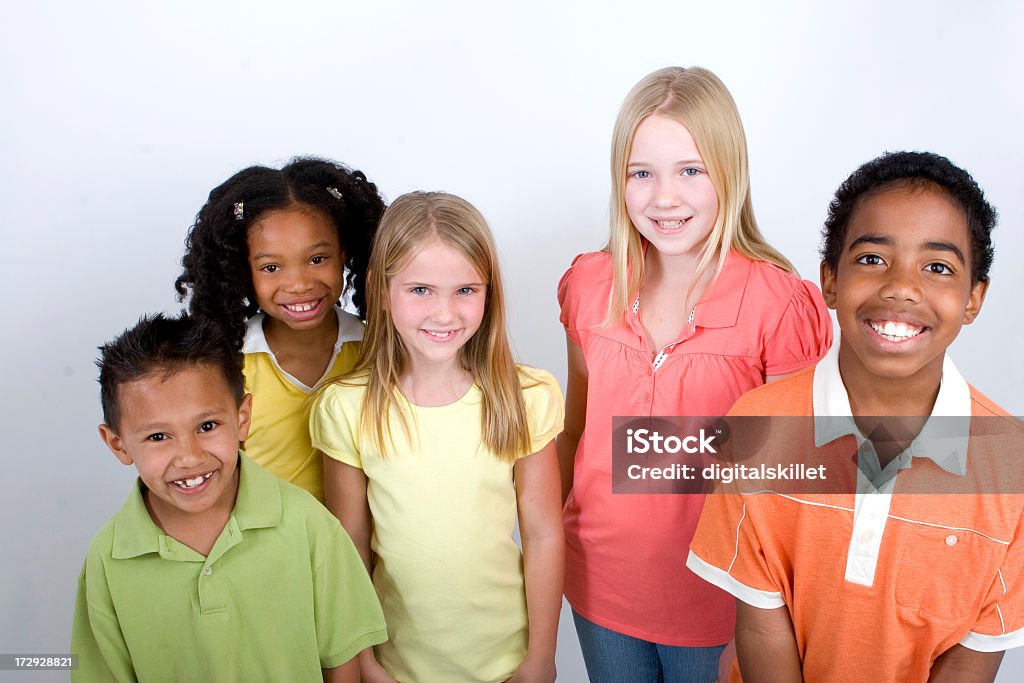 Diverse group of kids isolated Adolescence Stock Photo