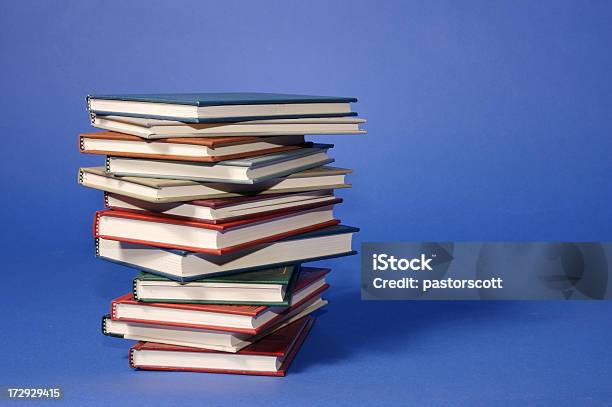 Stack Of Books Stock Photo - Download Image Now - Book Binding, Blue, Book