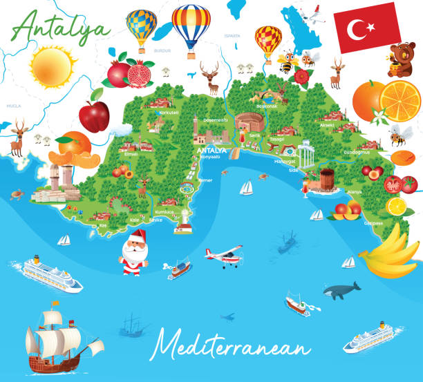 Cartoon map of Antalya and Fruits Cartoon map of Antalya and Fruits
https://maps.lib.utexas.edu/maps/middle_east_and_asia/turkey_republic_2002.html termessos stock illustrations
