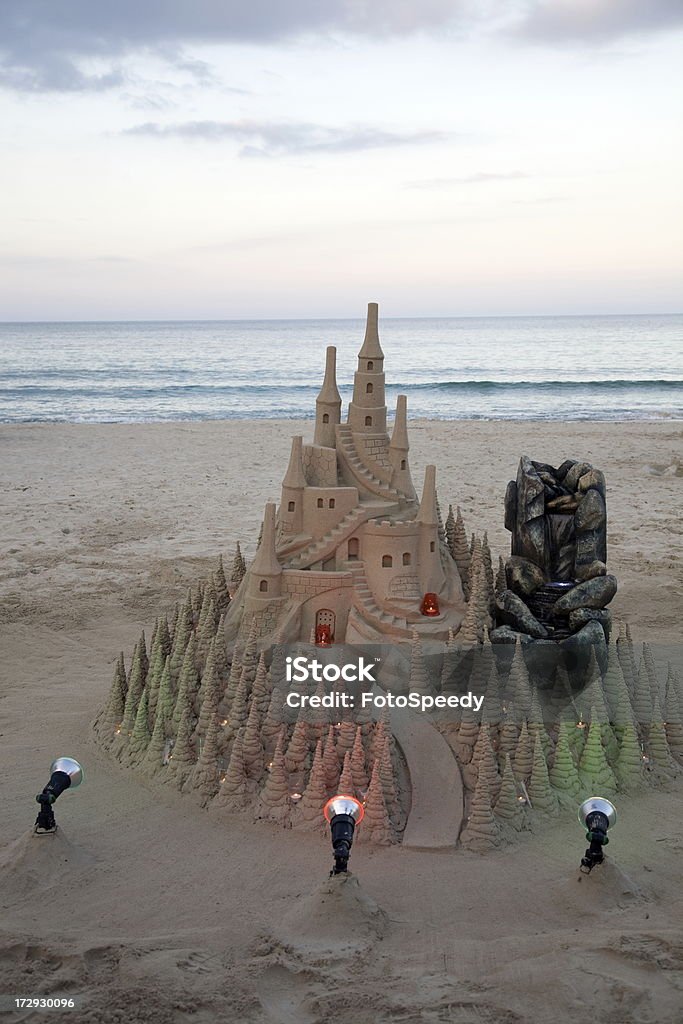 Sandcastle Exposes Digital photo of a sandcastle,late afternoon. Adriatic Sea Stock Photo