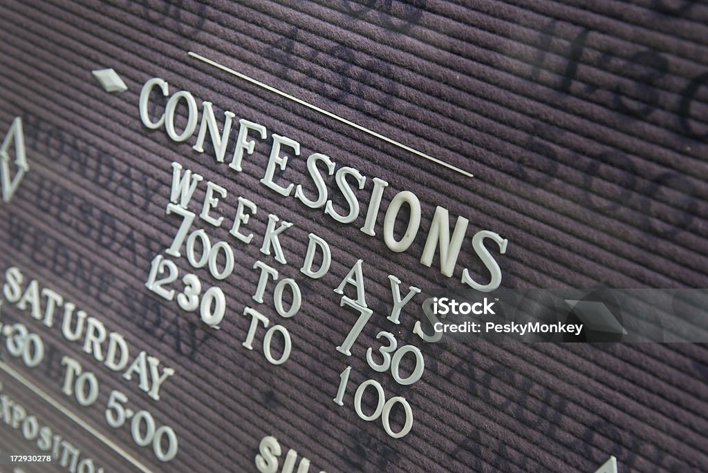 Dia da semana na Igreja de profissões - Royalty-free Confessionário Foto de stock