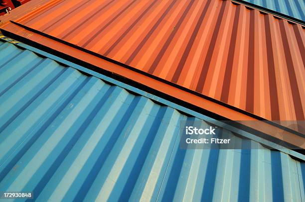 Sfondo Di Cargo - Fotografie stock e altre immagini di Arancione - Arancione, Blu, Colore descrittivo