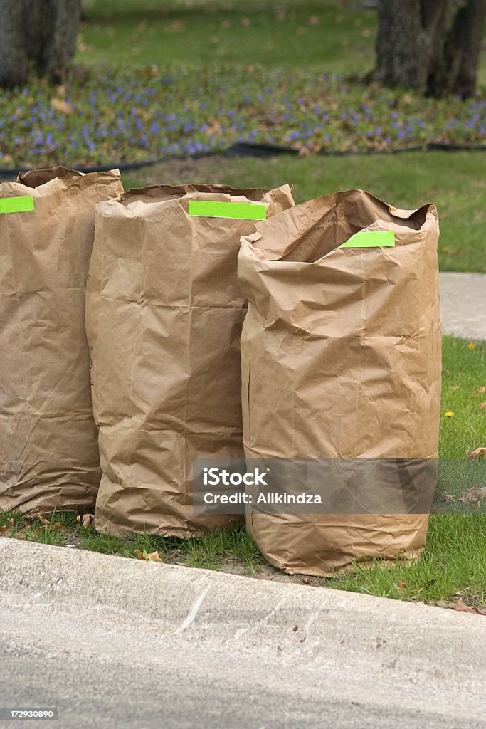 Yard Waste Bag Trio Stock Photo - Download Image Now - Garbage, Paper Bag,  Yard - Grounds - iStock