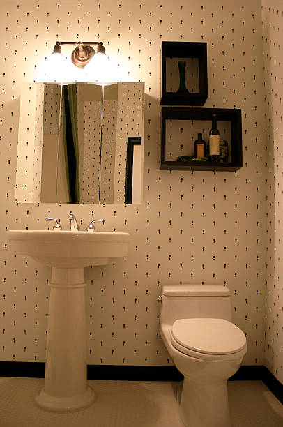 Bathroom in Cream stock photo