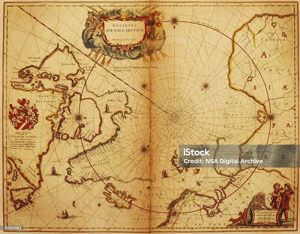 Mapa Biegun północny 1635 - Zbiór ilustracji royalty-free (Biegun północny)