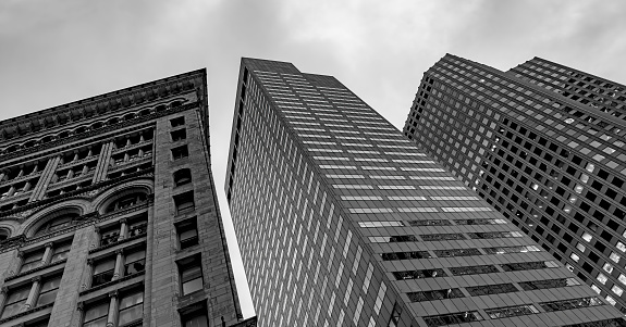 Downtown and Financial District in Boston.