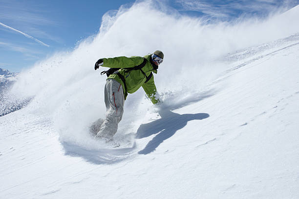 snowboarder freerider stock photo