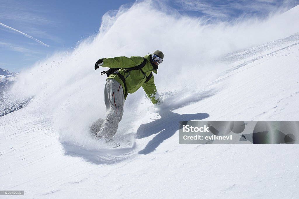 Atleta de snowboard freerider - Royalty-free Neve Foto de stock