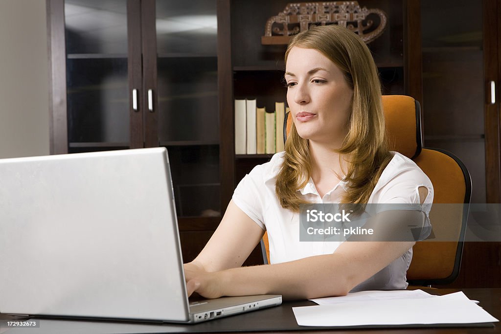 Business woman with a laptop  Administrator Stock Photo