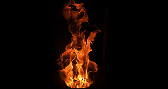 Flames in a pellet stove, Flames in a pellet stove