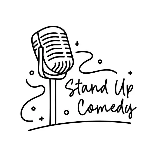 Vector illustration of Stand Up Comedy Lettering Vector Illustration. Hand Drawn Inspirational Lettering for Poster, Banner, Greeting Card, T-Shirt.