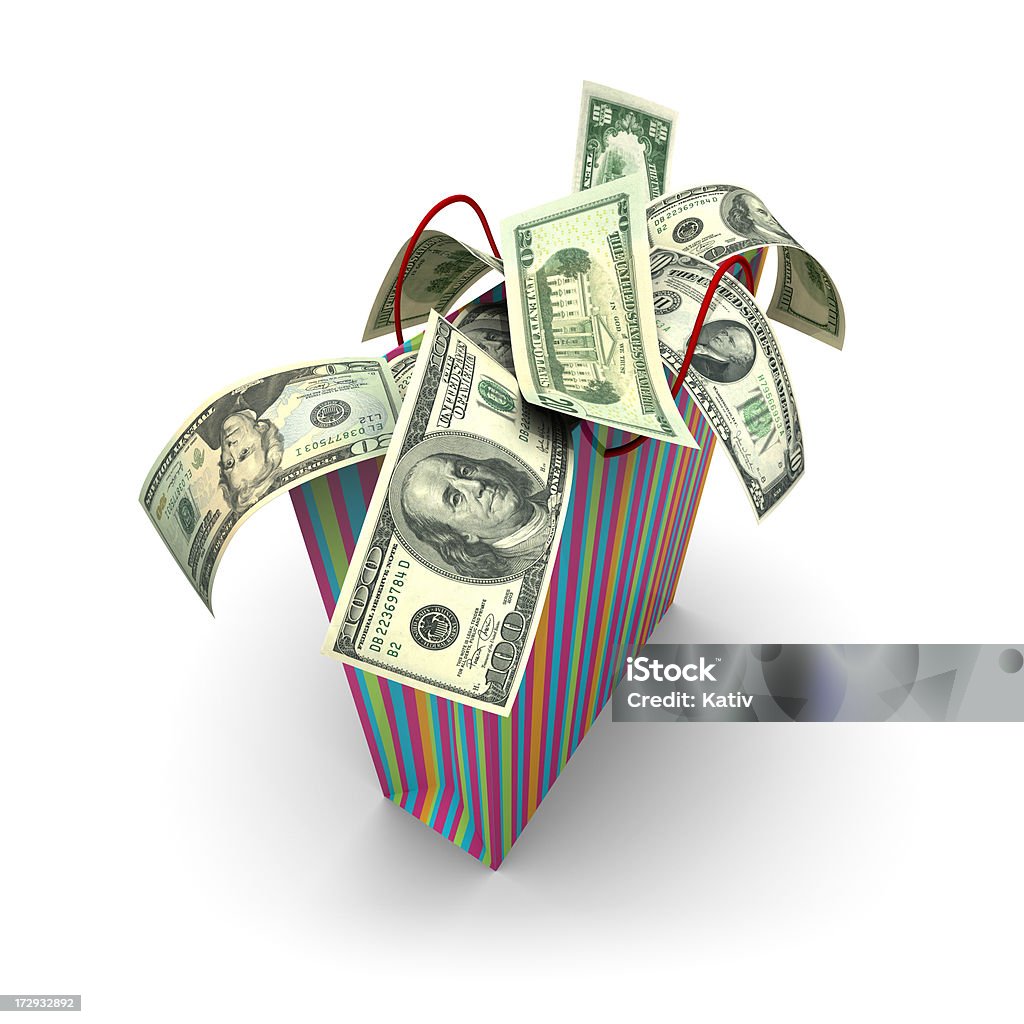 Compras dinheiro (XXL - Foto de stock de Bolsa de Presente royalty-free