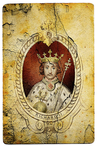 King Richard II of England "King Richard II of England reigned from 1377 to 1399.  He was the son of Edward the Black Prince, and he came to the throne as a child of 10 when his grandfather King Edward III died.  Richard's autocratic ways made him unpopular with his nobles and he was usurped by Henry Bolingbroke.  He was imprisoned in Pontefract Castle and was murdered in 1400.Engraving from 1855. Engraving by unknown, Photo by D Walker." autocratic leadership stock illustrations
