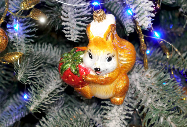 istock Christmas decoration figurine of a cute squirrel 1729333434