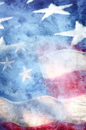 USA Flag illustration hand drawn isolated