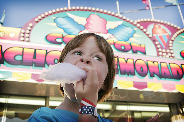 alla fiera serie - school carnival food cotton candy foto e immagini stock
