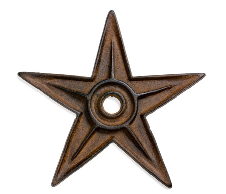 A rusty iron star from the Lone Star State. Perfect old west element.