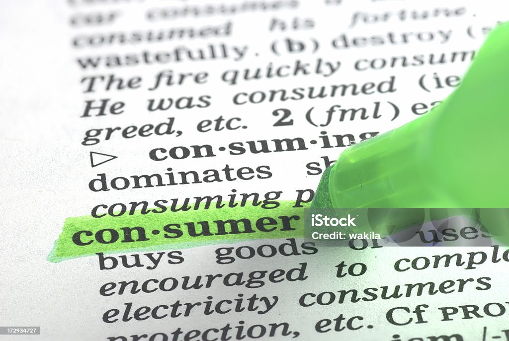consumer definition highlighted in dictionary  Complaining Stock Photo