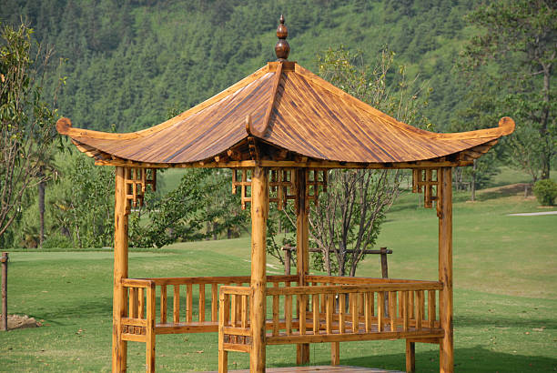 Wooden Pagoda stock photo