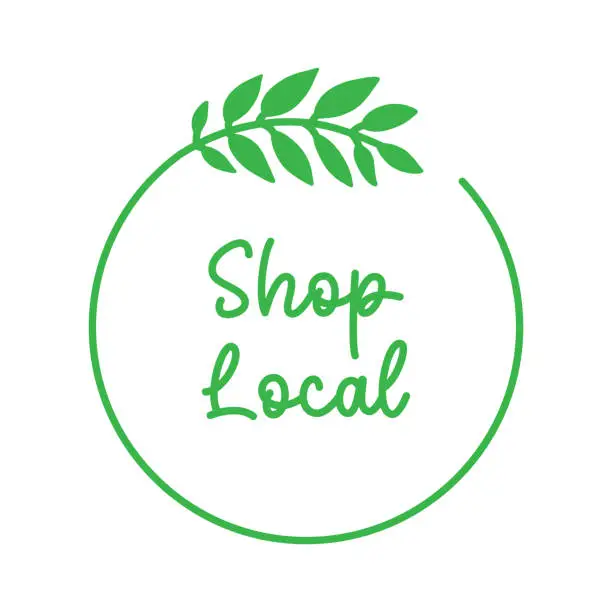 Vector illustration of Shop Local Badge Design. Shopping, Community, Small Business