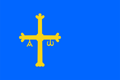 Flag of Principality of Asturias (Kingdom of Spain, Autonomous communities of Spain) Asturies